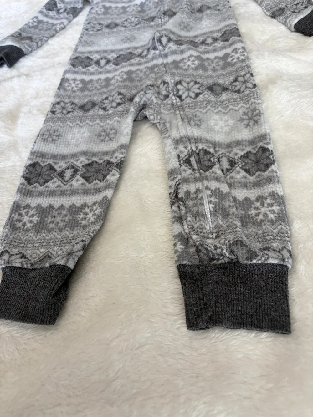 Eddie Bauer Fleece Footless One-Piece Pajamas | Gray Black | Size 18M